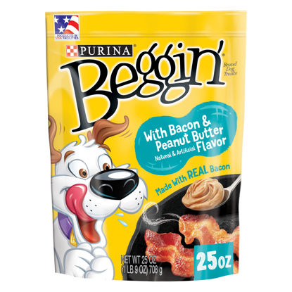 Picture of Purina Beggin' Strips With Real Meat Dog Treats, With Bacon and Peanut Butter Flavor - 25 oz. Pouch