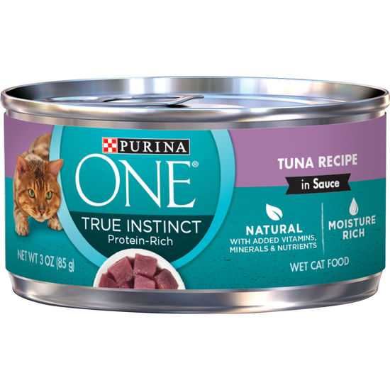 Picture of Purina ONE Natural High Protein Cat Food, True Instinct Tuna Recipe in Sauce - 3 oz. Pull-Top Can