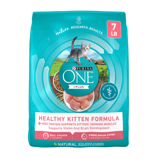 Picture of Purina ONE High Protein, Natural Dry Kitten Food, +Plus Healthy Kitten Formula - 7 lb. Bag