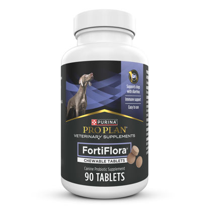 Picture of Purina Pro Plan Veterinary Supplements FortiFlora Chewable Dog Probiotic Supplement Tablets - 90 ct. Canister