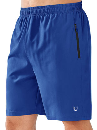 Picture of NORTHYARD Men's Athletic Hiking Shorts Quick Dry Workout Shorts 7"/ 9"/ 5" Lightweight Sports Gym Running Shorts Basketball Exercise RoyalBlue-Basic XL