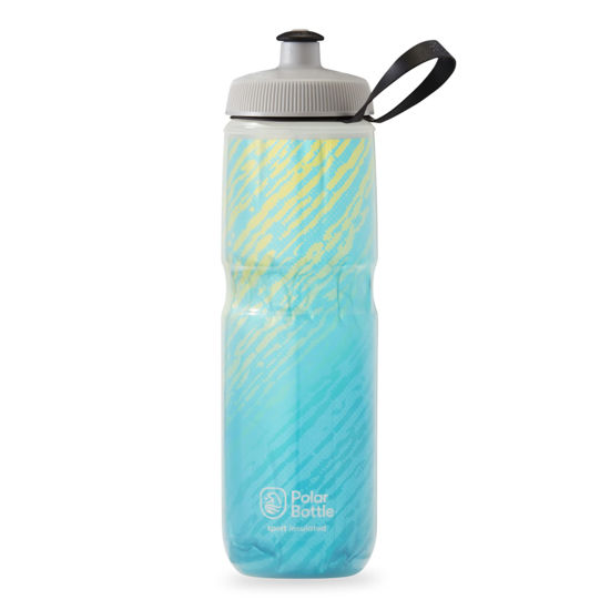 Picture of Polar Bottle - Sport Insulated 24oz Nimbus, Seaside Blue & Yellow - Leak Proof Water Bottles Keep Water Cooler 2x Longer than a Regular Reusable Water Bottle