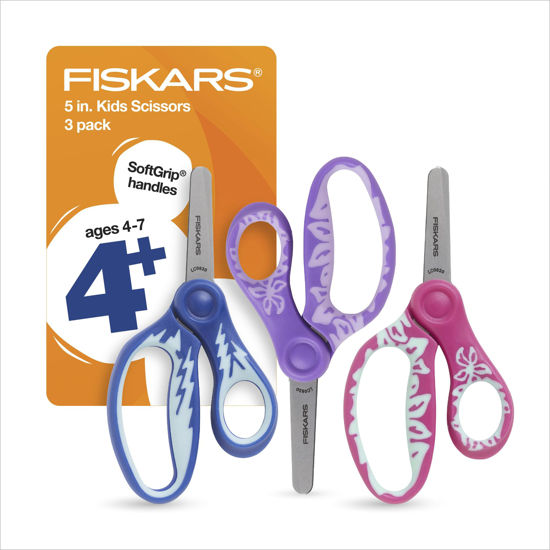 Fiskars Blunt Tip 5 Scissors for Kids 4-7, School Supplies, Blue