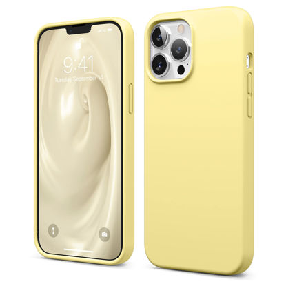 Picture of elago Compatible with iPhone 13 Pro Max Case, Liquid Silicone Case, Full Body Screen Camera Protective Cover, Shockproof, Slim Phone Case, Anti-Scratch Soft Microfiber Lining, 6.7 inch (Yellow)