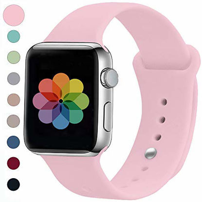 Picture of UPOLS Compatible with Apple Watch Band 38mm 42mm 40mm 44mm Sport Band, Silicone Sport Strap Replacement Bands Compatible for iWatch Series 5/4/3/2/1 S/M M/L