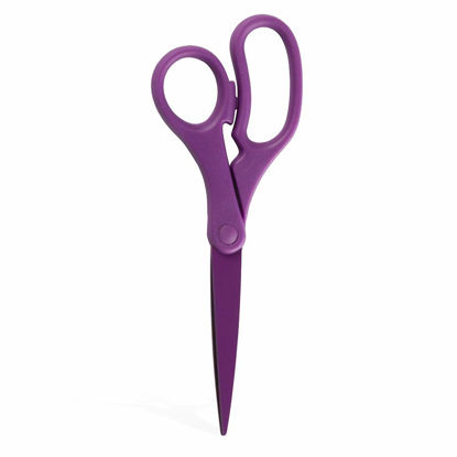 Picture of JAM PAPER Multi-Purpose Precision Scissors - 8 Inch - Purple - Ergonomic Handle & Stainless Steel Blades - Sold Individually