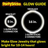 Picture of PartySticks White Glow Sticks Party Supplies 100pk - 8 Inch Glow in The Dark Light Up Sticks Party Favors, Glow Party Decorations, Neon Party Glow Necklaces and Glow Bracelets with Connectors