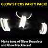 Picture of PartySticks White Glow Sticks Party Supplies 100pk - 8 Inch Glow in The Dark Light Up Sticks Party Favors, Glow Party Decorations, Neon Party Glow Necklaces and Glow Bracelets with Connectors