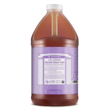 Picture of Dr. Bronner’s - Organic Sugar Soap (Lavender, 64 Ounce) - Made with Organic Oils, Sugar and Shikakai Powder, 4-in-1 Uses: Hands, Body, Face and Hair, Cleanses, Moisturizes and Nourishes, Vegan