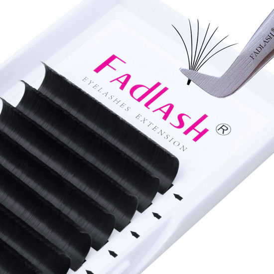 Picture of Volume Lash Extensions 8~20mm Length Easy Fan Lashes 2D~10D Self Fanning Eyelash Extensions C D DD Curl 0.05 0.07mm Rapid Blooming Lashes by FADLASH (0.07-D, 17mm)