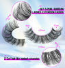 Picture of Mink Lashes D Curl Russian Strip Lashes zanlufly Fluffy Wispy Clear Band False Eyelashes Cat Eye 6D Lashes Pack