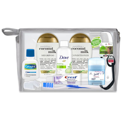 Picture of Convenience Kits International Women’s Deluxe 17 PC Kit Featuring: Coconut Milk Hair, Face & Body, Oral Care, Travel-Size Travel Essentials