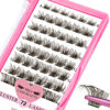 Picture of 72 Pcs Lash Clusters, Colored Individual Cluster Lashes DIY Lash Extension 8-16 mix Eyelash Clusters Volume Wispy Lashes Super Thin Band Reusable Soft & Comfortable(Brown,Volume-D-8-16mix)