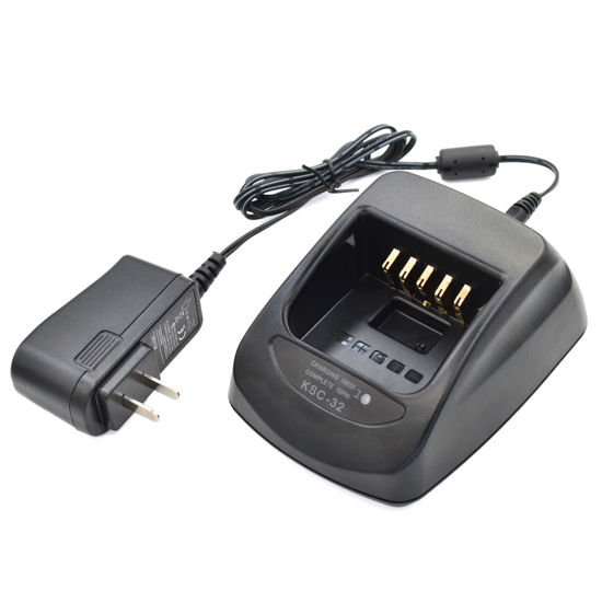 Picture of KSC-32 Rapid Charger with Power Adapter Compatible with Kenwood Radio TH-D72A TK-2180 TK-3180 TK-5210 TK-5310 NX-5200 NX-5300 NX-5400 NX200 NX300 NX-410 NX-411 KNB-31 KNB-32 KNB-47 Battery Charging