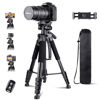 Picture of Torjim 74” Camera Tripod with Travel Bag, Extendable Cell Phone Tripod Stand with Wireless Remote and Phone Holder, Compatible with All Cameras/iPhone/Android/Sport Camera