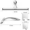 Picture of All-Purpose Stainless Steel Shower Squeegee for Shower Doors with 2 Adhesive Hooks, Bathroom Cleaner Tool Household Window Mirror Squeegee for Home Cleaning, Glass Door, Tile Wall, Car, 10 Inch Silver