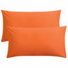 Picture of FLXXIE 2 Pack Microfiber King Pillow Cases, 1800 Super Soft Pillowcases with Envelope Closure, Wrinkle, Fade and Stain Resistant Pillow Covers, 20x36, Orange