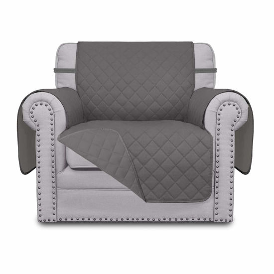 Picture of Easy-Going Chair Sofa Slipcover Reversible Sofa Cover Water Resistant Couch Cover Furniture Protector Cover with Elastic Straps for Pets Kids Children Dog Cat (Chair, Gray/Gray)