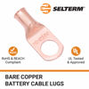 Picture of SELTERM 25pcs 6 AWG 3/8" Stud Battery Lugs, Ring Terminals, Heavy Duty Copper Wire Lugs, Battery Cable Ends, 6 Gauge Ring Terminal Connectors, UL Bare Copper Eyelets Electrical Battery Cable Lugs