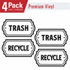 Picture of Recycle and Trash Logo Symbol - Elegant Golden Look for Trash Cans, Containers, and Walls - Laminated Vinyl Decal (Small, Black/Transparent 1)