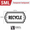 Picture of Recycle and Trash Logo Symbol - Elegant Golden Look for Trash Cans, Containers, and Walls - Laminated Vinyl Decal (Small, Black/Transparent 1)