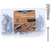 Picture of KURUI #8 Zinc Self-Drilling Drywall Anchors, 60PCs Hollow Metal Wall Anchors and Screws Kit, 30 Heavy Duty Anchors + 30#8 x 1-1/4'' Screws, 75LB Hanging and Mounting