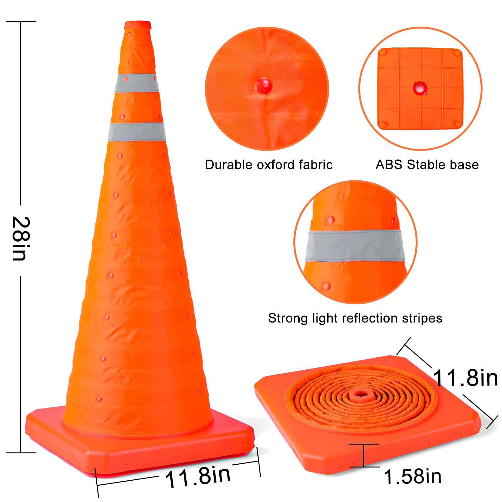 GetUSCart- [2 Pack]28 Inch Collapsible Traffic Safety Cones - Parking ...