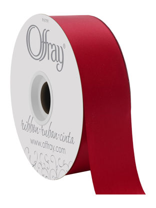 Picture of Offray 1.5" Wide Double Face Satin Ribbon ScarletRed50Yds, 50 Yards, Scarlet Red