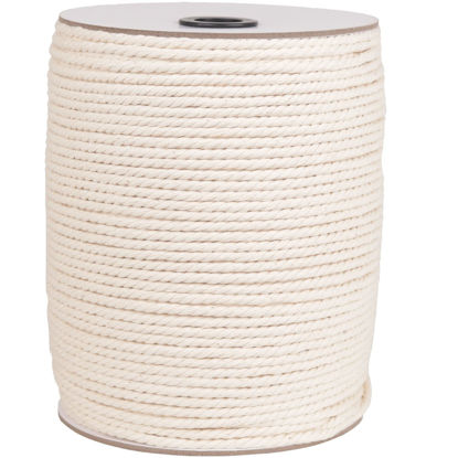 Picture of NOANTA Macrame Cord 4mm x 220Yards, Natural Cotton Macrame Rope Cotton Cord, Perfect Macrame Supplies for Wall Hanging, Plant Hangers, Crafts, Knitting, Decorative Projects