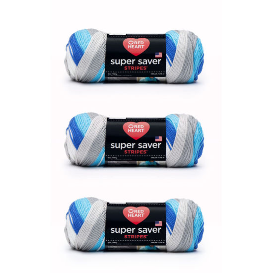 Picture of Red Heart Super Saver Yarn, 3 Pack, Calm Stripe 3 Count