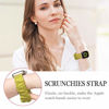 Picture of Compatible with Scrunchies Apple Watch Bands 38mm 40mm, Women Cloth Pattern Printed Fabric Wristbands Straps Elastic Scrunchy Band for iWatch Series 6 5 4 3 2 1 SE (Small Yellow-Green, Pink)