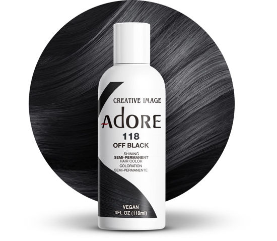 Picture of Adore Semi Permanent Hair Color - Vegan and Cruelty-Free Hair Dye - 4 Fl Oz - 118 Off Black (Pack of 3)