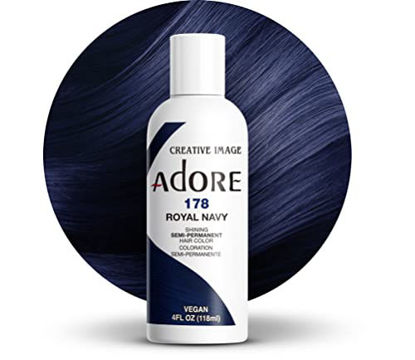 Picture of Adore Semi Permanent Hair Color - Vegan and Cruelty-Free Hair Dye - 4 Fl Oz - 178 Royal Navy (Pack of 3)