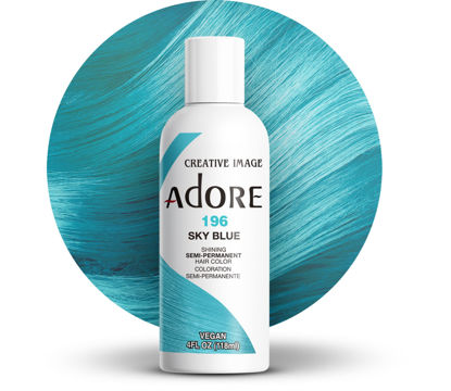 Picture of Adore Semi Permanent Hair Color - Vegan and Cruelty-Free Hair Dye - 4 Fl Oz - 196 Sky Blue (Pack of 3)