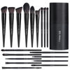 Picture of BS-MALL Makeup Brush Set 18 Pcs Premium Synthetic Foundation Powder Concealers Eye shadows Blush Makeup Brushes with black case (Black)