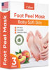 Picture of Foot Peel Mask Peach (3 Pairs) - Foot Mask for Dry Cracked Feet and Remove Dead Skin - Foot Exfoliator with Aloe Vera Gel and Natural Peach Extract for Men and Women Feet Peeling Mask - Foot Mask Peel