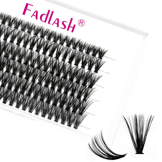 Picture of Individual Lashes 10D 20D 30D 40D Lash Clusters Extensions Wispy Cluster Lashes Natural Look Eyelash Clusters Individual Lash Extension Supplies (40D-0.07C, 10mm)