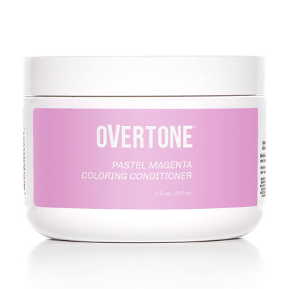 Picture of oVertone Haircare Color Depositing Conditioner - 8 oz Semi Permanent Hair Color Conditioner with Shea Butter & Coconut Oil - Pastel Magenta Temporary Cruelty-Free Hair Color (Pastel Magenta)