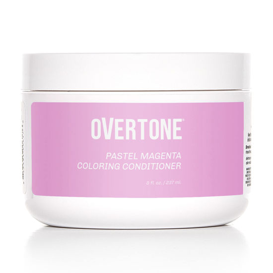 Picture of oVertone Haircare Color Depositing Conditioner - 8 oz Semi Permanent Hair Color Conditioner with Shea Butter & Coconut Oil - Pastel Magenta Temporary Cruelty-Free Hair Color (Pastel Magenta)