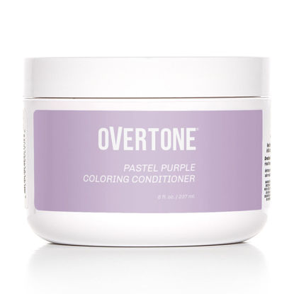 Picture of Overtone Haircare Color Depositing Conditioner - 8 oz Semi-permanent Hair Color Conditioner With Shea Butter & Coconut Oil - Pastel Purple Temporary Cruelty-Free Hair Color (Pastel Purple)