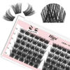 Picture of Lash Clusters DIY Eyelash Extensions 72 Pcs 3D Multiple Layers Eyelash Clusters Mix 10-16mm Wispy Lash Clusters Clear Band Cluster Lashes D Curl Fluffy Cluster Eyelash Extensions (Y01 10-16mm)