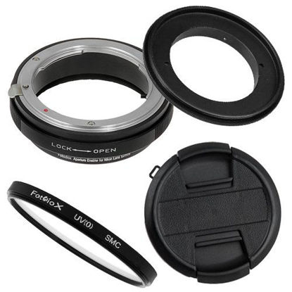 Picture of Fotodiox 72mm Macro Reverse Ring Filter Kit Compatible with 72mm Filter Thread Lenses to Nikon F-Mount Cameras - with UV Filter, Mechanical Aperture Control Adapter, and Cap