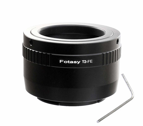 Picture of Fotasy T Mount Lens to E Mount Adapter, T2 E Mount Adapter, Telescope Lens Emount Adapter, Compatible with Sony a7 a7R a7s II III IV a9 a7c Alpha 1 a6600 a6500 a6400 a6300 a6100 a6000 a5100 ZV-E10