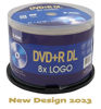 Picture of DVD+R DL Double Layer 8X 8.5GB 240min Video - LSK Media Logo Top, 50 Pack in Spindle | Blank DVDs for Burning Video | DVD Discs Blank | Recordable DVDs