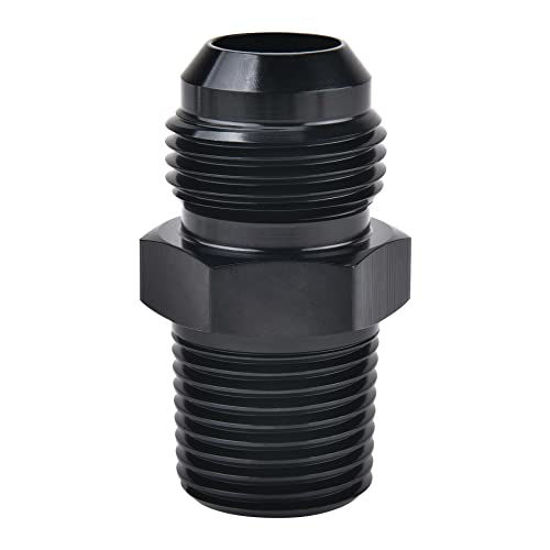 Picture of EVIL ENERGY 8AN Male Flare to 3/8" NPT Pipe Fitting Adapter Aluminum Straight Black