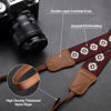 Picture of Camera Strap - 1.5" Cowhide Head Shoulder Neck Strap ,Retro Jacquard Embroidery Multi-pattern camera straps for Cameras and Binoculars,Cute Adjustable Thin Strap for Adults & Kids(Vintage Red）