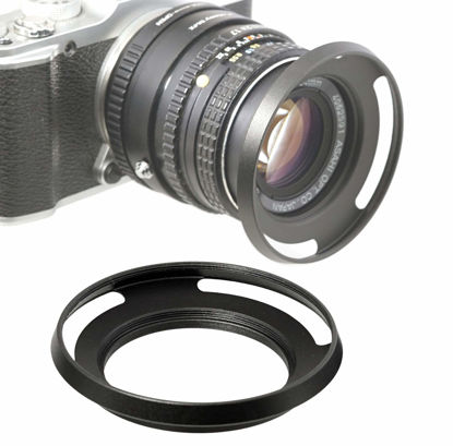 Picture of Fotasy 40.5mm Slim Low Profile Designed Metal Curved Metal Screw-in Lens Hood Shade for Leica Leitz Voigtlander Canon Fuji Nikon Olympus Panasonic Pentax Sony, 40.5 mm Hood