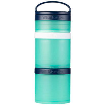 Picture of Whiskware Stackable Snack Containers for Kids and Toddlers, 3 Stackable Snack Cups for School and Travel, Teal and Blue