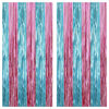 Picture of XtraLarge, Blue and Pink Fringe Backdrop - 6.4x8 Feet, Pack of 2 Gender Reveal Boy or Girl Pink and Blue He or She Decorations