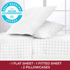 Picture of Mellanni California King Sheets - Iconic Collection Bedding Sheets & Pillowcases - Hotel Luxury, Extra Soft, Cooling Bed Sheets - Deep Pocket up to 16" - Easy Care - 4 PC (Cal King, Windowpane Gray)